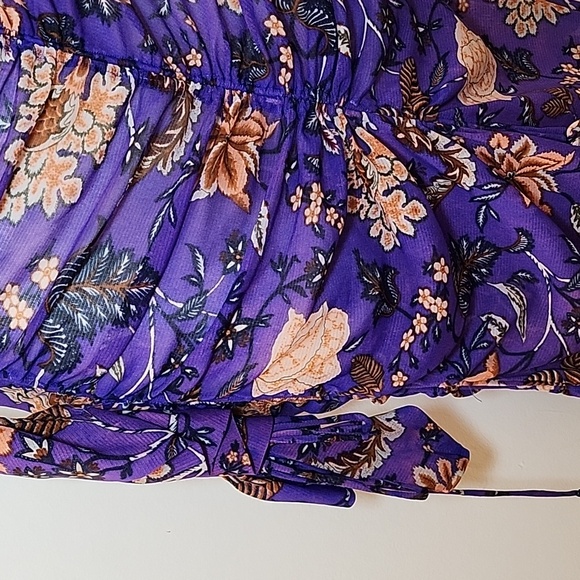 DIANE VON FURSTENBERG  Corrine ruched floral-print stretch-mesh midi dress Sz 8 - Picture 11 of 16